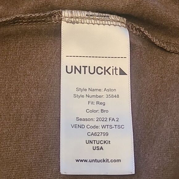 Untuckit Aston Heather Brown Long-Sleeve T-Shirt Size XXL - Picture 7 of 9